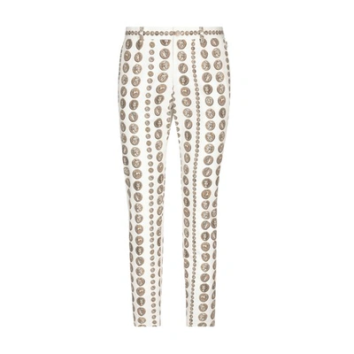 Shop Dolce & Gabbana Stretch Drill Pants In Monete_fdo_bco_nat