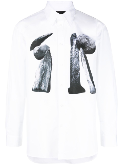 Shop Simone Rocha White Graphic-print Cotton Shirt