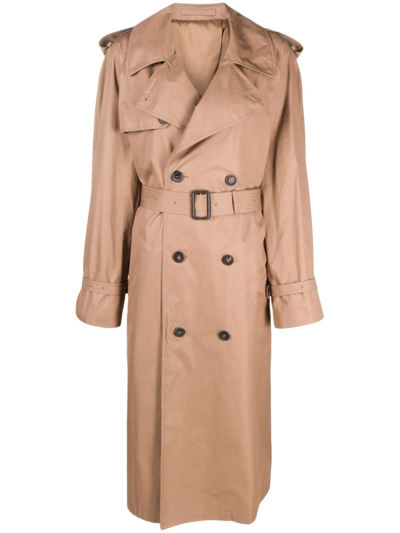 Shop Wardrobe.nyc Brown Double-breasted Cotton Trench Coat