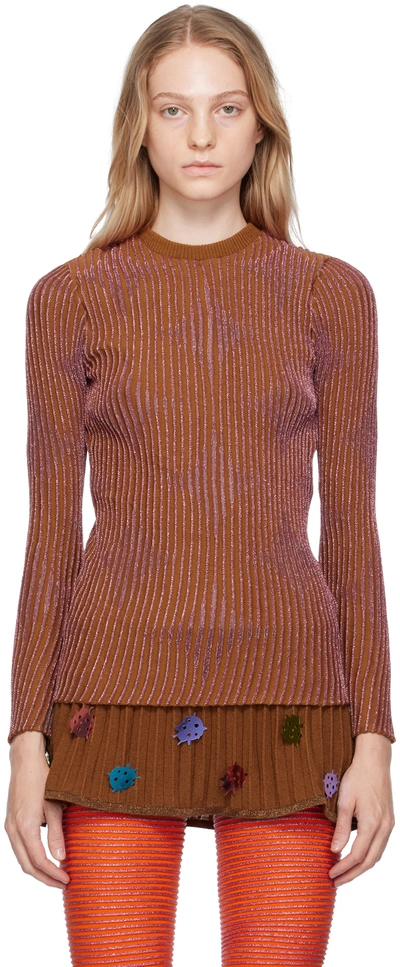 Shop Andrej Gronau Ssense Exclusive Brown & Pink Sweater In Brown/rose