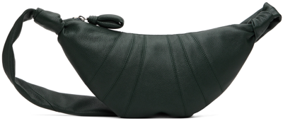 Shop Lemaire Green Small Croissant Bag In Gr695 Midnight Green
