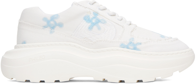 Shop Phileo White 003.3 Rocker Sneakers In Blue Flower White