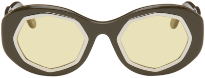 Shop Marni Brown Retrosuperfuture Edition Mount Bromo Sunglasses