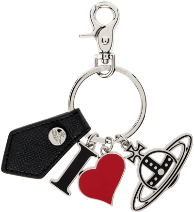 Shop Vivienne Westwood Black 'i Love Orb' Keychain In 223-s000b-n401la