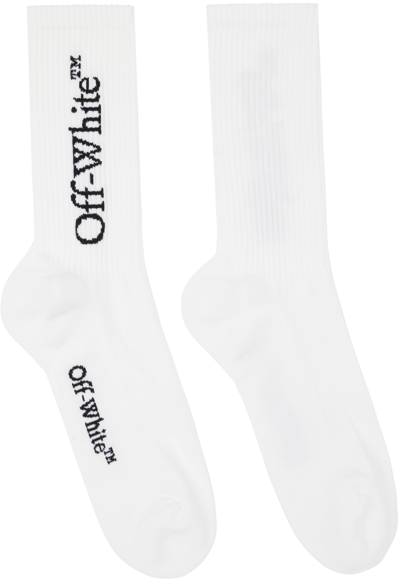 Shop Off-white White Logo Socks In White Black