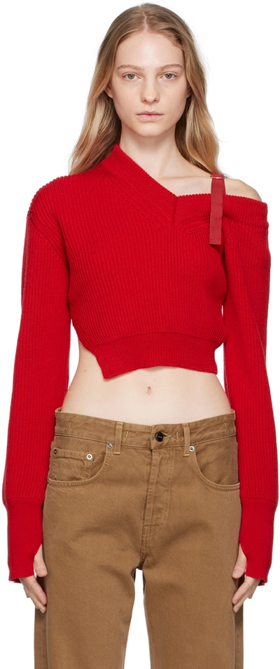 Shop Jacquemus Red Le Chouchou 'la Maille Seville' Sweater In 470 Red