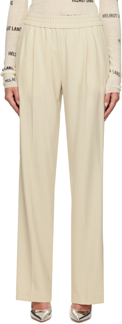 Shop Helmut Lang Off-white Pull-on Trousers In Hazel - Wnm