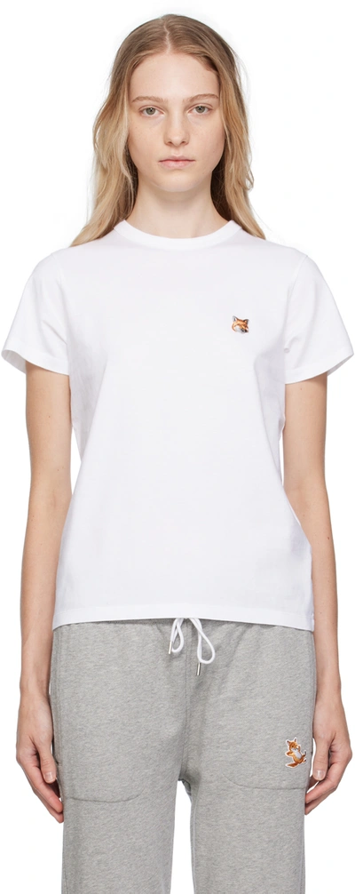 Shop Maison Kitsuné White Fox Head T-shirt