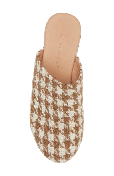 Chocolat Blu Gertie Platform Clog In Brown-cream Tweed