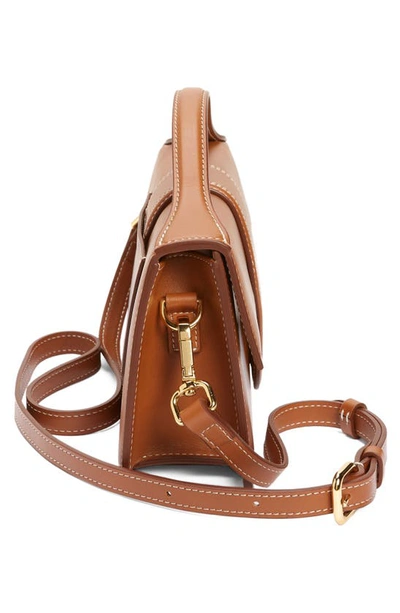 Shop Jacquemus Le Grand Bambino Leather Shoulder Bag In Light Brown 2 811