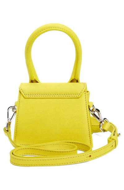 Shop Jacquemus Le Chiquito Leather Mini Top Handle Bag In Neon Yellow