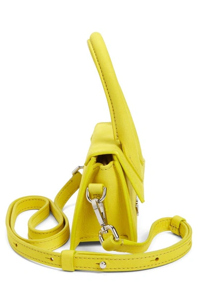 Shop Jacquemus Le Chiquito Leather Mini Top Handle Bag In Neon Yellow