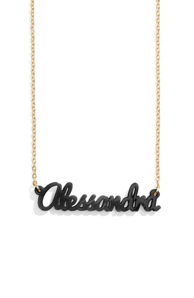 Shop Baublebar Personalized Pendant Necklace In Black