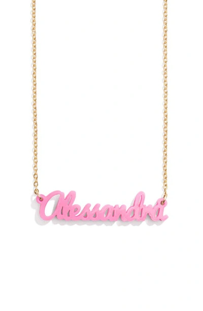 Shop Baublebar Personalized Pendant Necklace In Hot Pink