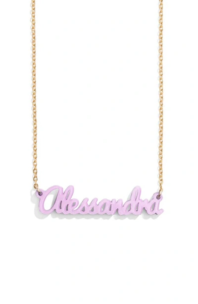 Shop Baublebar Personalized Pendant Necklace In Purple