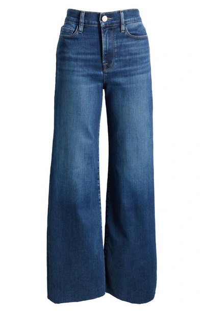 Shop Frame Le Slim Palazzo Raw Hem High Waist Wide Leg Jeans In Lupine