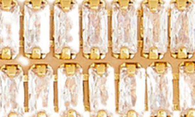 Shop Petit Moments Adamas Baguette Cut Linear Drop Earrings In Gold