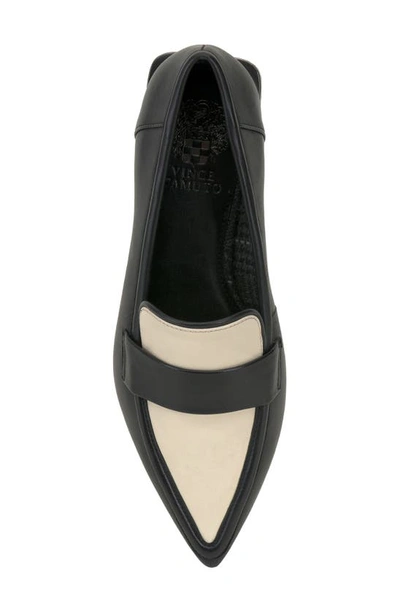 Shop Vince Camuto Calentha Pointed Toe Loafer In Black Creamy White