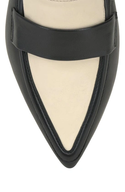 Shop Vince Camuto Calentha Pointed Toe Loafer In Black Creamy White