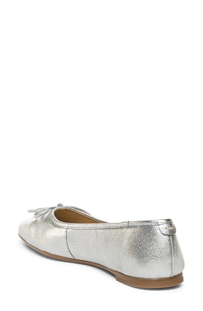 Shop Bernardo Footwear Square Toe Ballet Flat In Silver