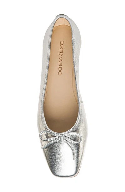 Shop Bernardo Footwear Square Toe Ballet Flat In Silver