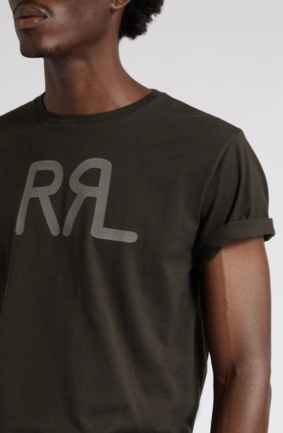 Shop Double Rl Logo Graphic T-shirt In Faded Black Canvas