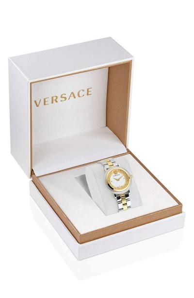 Shop Versace Greca Flourish Bracelet Watch, 35mm In Two Tone