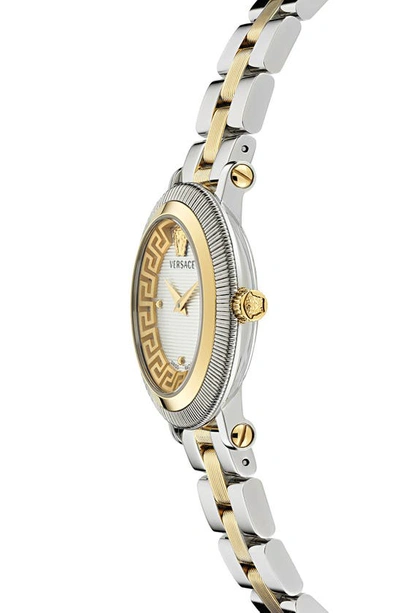 Versace Men's Greca Flourish Stainless Steel Bracelet Watch/35mm In Two Tone