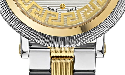 Versace Men's Greca Flourish Stainless Steel Bracelet Watch/35mm In Two Tone