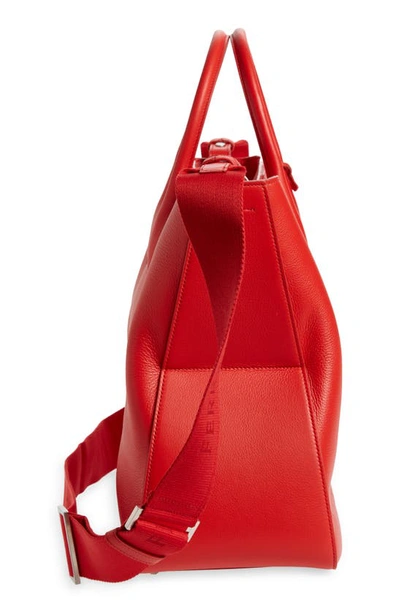 Shop Ferragamo Large Leather Tote Bag In Flame Red