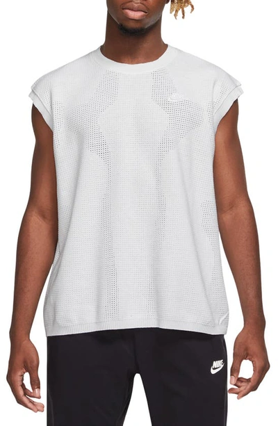 Shop Nike Sportswear Tech Pack Engineered Knit Sleeveless T-shirt In White/ White