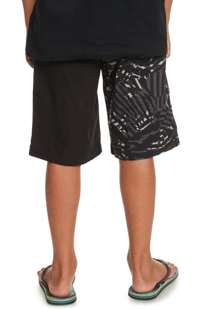 Shop Quiksilver Kids' Radical Times Stretch Cotton Shorts In Black