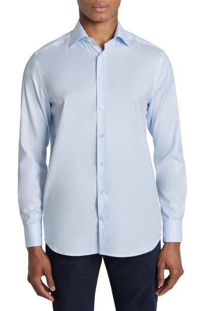 Shop Jack Victor De Lavigne Cotton Dress Shirt In Sky Blue