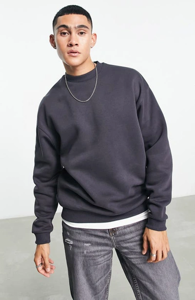 Shop Asos Design Oversize Celestial Cycles Graphic Sweatshirt In Dark Grey