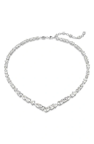 Shop Swarovski Mesmera Crystal Necklace In Silver