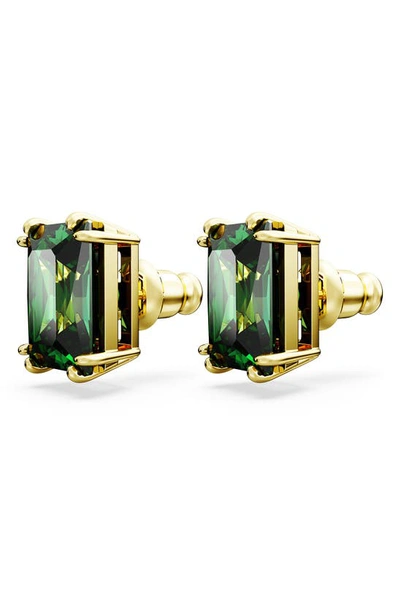 Shop Swarovski Matrix Crystal Stud Earrings In Green