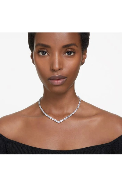 Swarovski Mesmera Necklace Rhodium Shiny Crystal In Silver