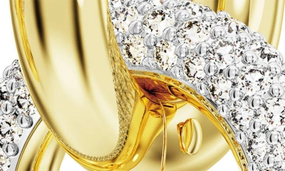 Swarovski Crystal Pave Interlocking Drop Earrings In Gold
