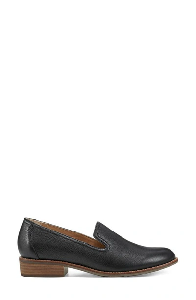 Earth Edna Womens Leather Slip On Loafers In Black
