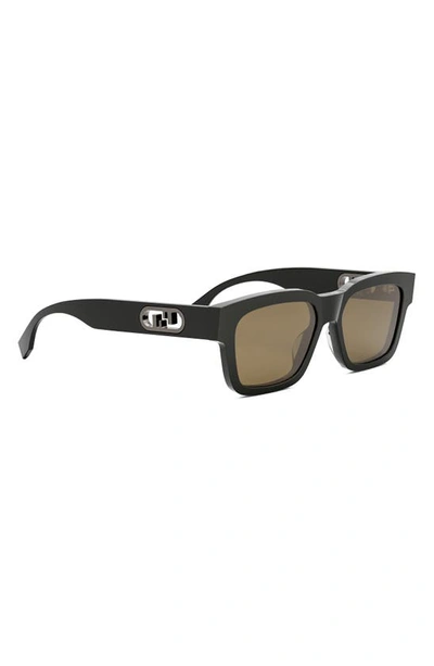 Shop Fendi The  O'lock 53mm Rectangular Sunglasses In Grey/ Roviex