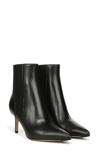 Veronica Beard Lisa Pleated Leather Ankle Booties In Black Leather