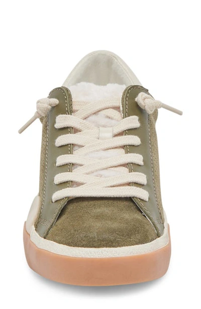 Shop Dolce Vita Zina Plush Sneaker In Moss Perforated Suede