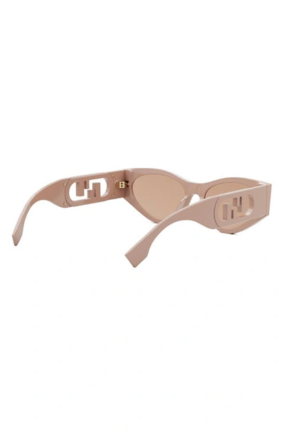 Shop Fendi The  O'lock 54mm Cat Eye Sunglasses In Shiny Pink / Violet