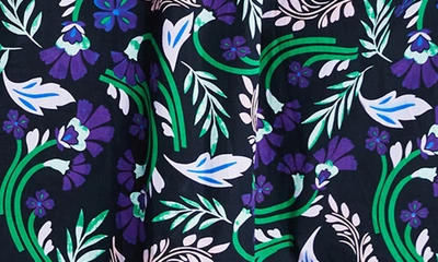 Estelle Ultraviolet Floral Cotton Midi Dress In Print
