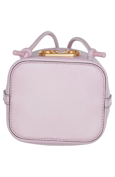Valentino Mini Vlogo Signature Leather Bucket Bag In Gf9 Rose Cannelle