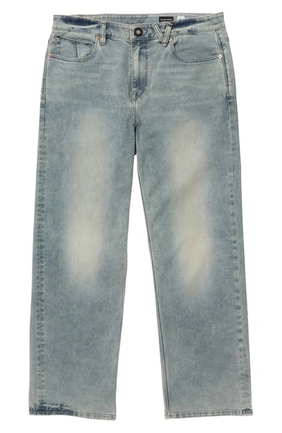 Shop Volcom Nailer Relaxed Straight Leg Jeans In Sure Shot Light Wash