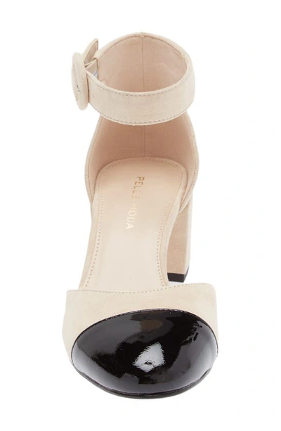 Pelle Moda Ummi Block Heel Pump In Beige