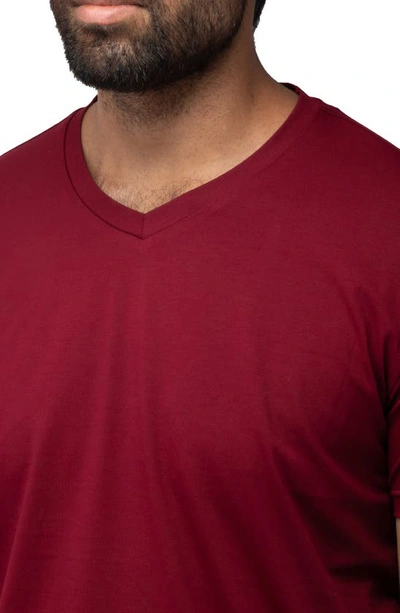 X-ray Solid V-neck Flex T-shirt In Burgundy
