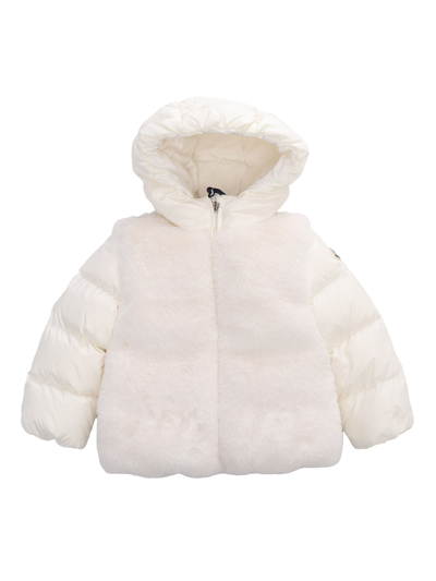 Shop Moncler Baby Natas Down Jacket In White