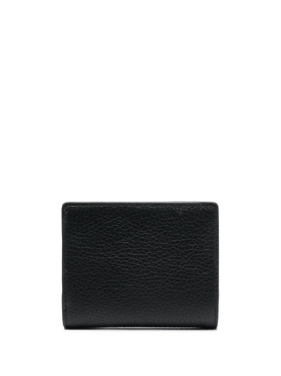 Shop Furla Small Camelia Leather Wallet In Black